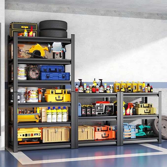 16" D Metal Garage Shelving, 4 Tier Adjustable Steel Storage Racks - Image 7