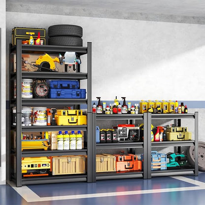 36" W Metal Shelves for Garage Storage, 5 Tier Adjustable Steel Standing Shelf - Image 2