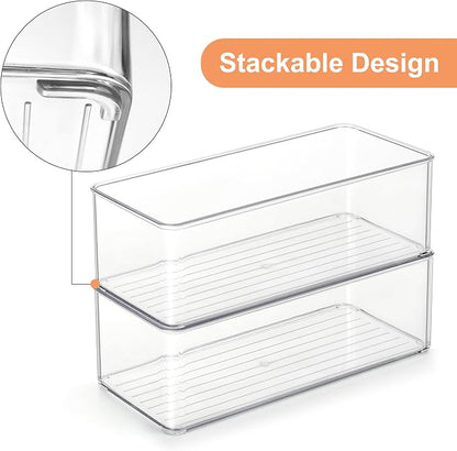 4 PACK Freezer Organizer Bins Clear Stackable Storage Bins - Image 5