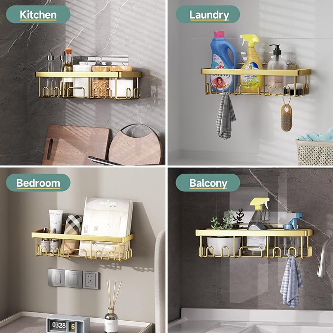 Veken Adhesive Shower Caddy 6-Pack, Gifts - Image 6