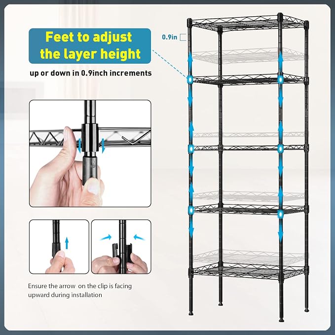 BestOffice Adjustable NSF-Certified Metal Shelf Wire Shelving Unit Storage - Image 7