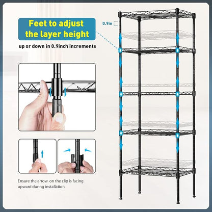 BestOffice Adjustable NSF-Certified Metal Shelf Wire Shelving Unit Storage - Image 7