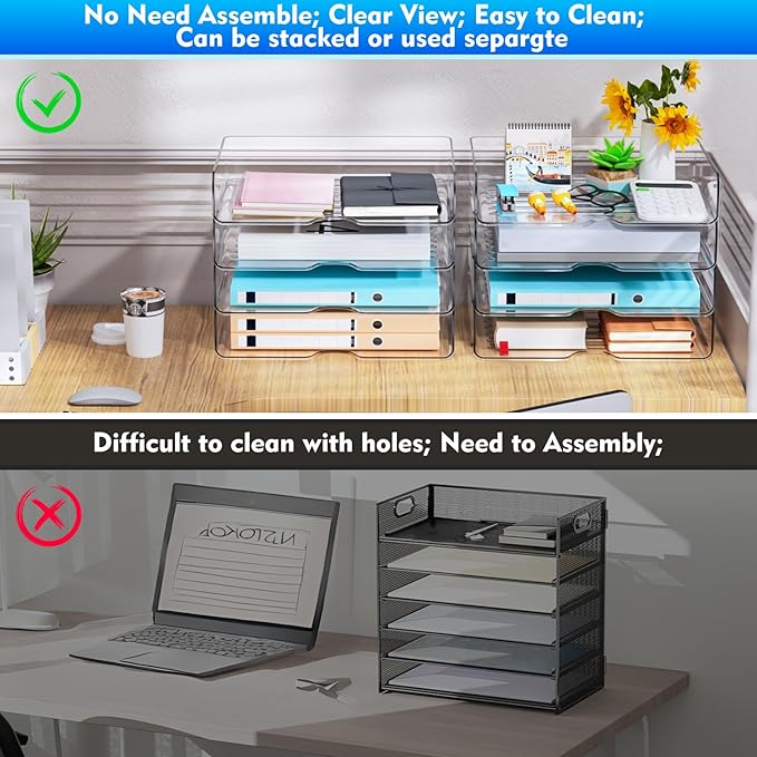 Paper Organizer Letter Tray, Versatile Desk document Organizer–A4 Paper - Image 3