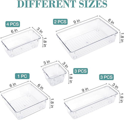 13 PCS Drawer Organizer Set, 5 Varied Size Bathroom and kitchen Drawer cabinet - Image 2