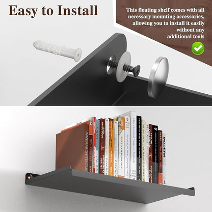 16X8 Inch Metal Wall Shelf Set of 4, Metal Wall Mounted Floating Shelves - Image 8