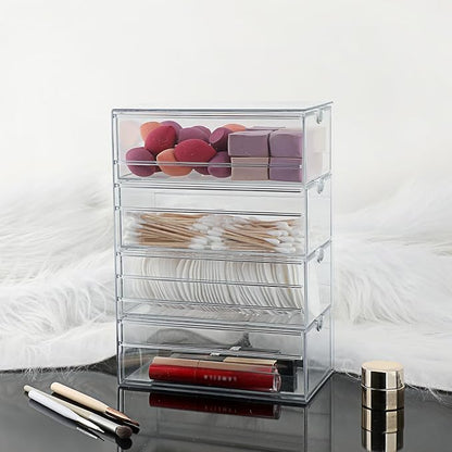 Hipiwe Plastic Drawer Organizer Clear Hair Accessories Organizer Box - Image 4