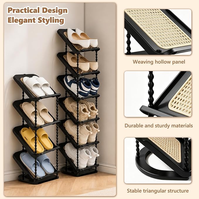 Patinao Sloping Narrow Shoe Rack 5 Tiers - Image 8