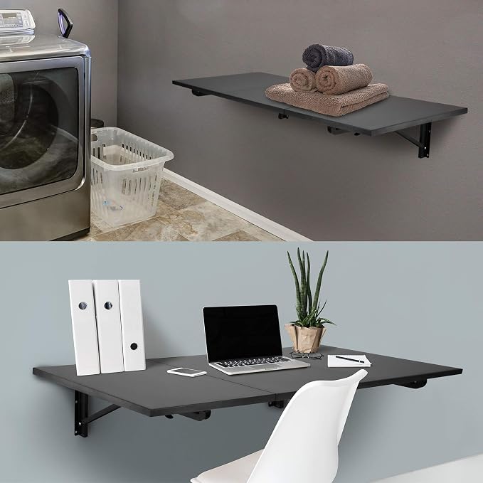 Mount-It! Heavy Duty Drop Down Table, Wall Mounted Drop Leaf Tables 45x15x7 - Image 4