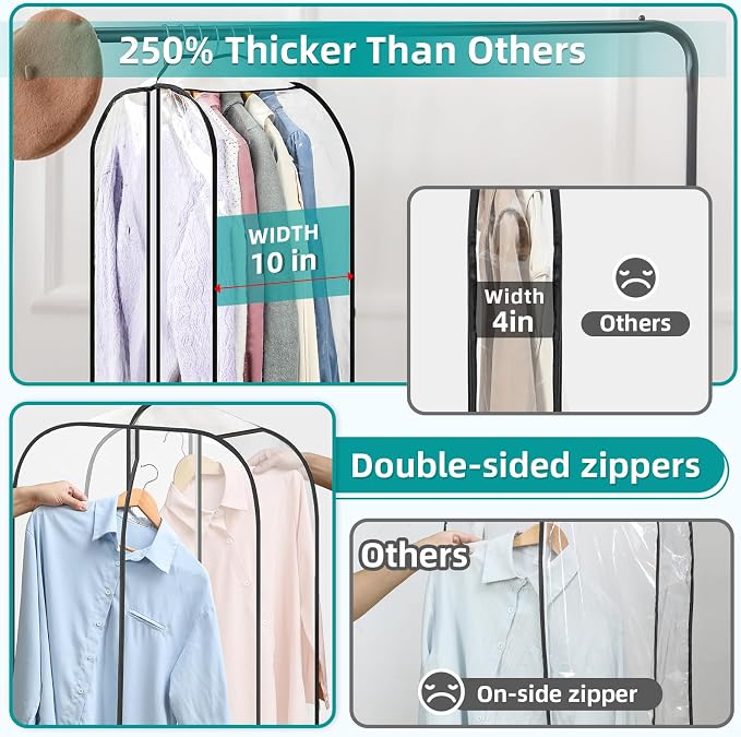 LANDNEOO 6 Pack Clear Garment Bags - Image 4