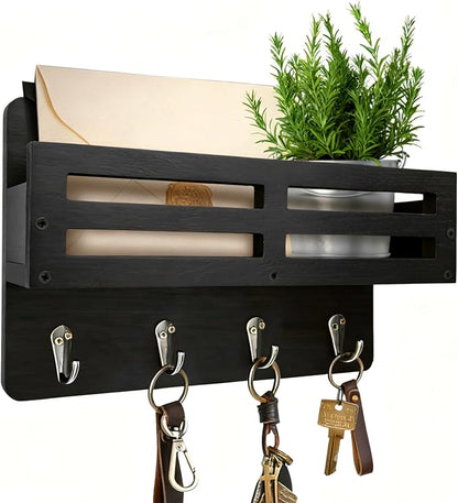 Key Holder Wall Mount, 10 inch Decorative Key and Mail Holder by KISENG