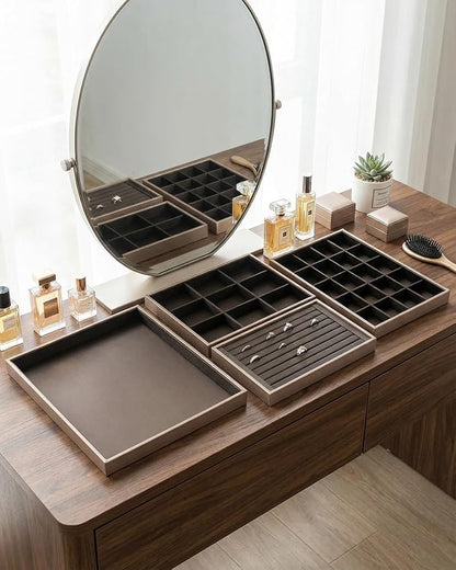 Jewelry Tray, 4 Pack Jewelry Organizer Velvet Jewelry Tray Stackable Jewelry - Image 5