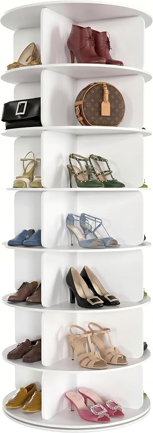 Cushore 7 Tier Rotating Shoe Rack Tower, 360° Spinning Shoe Display Lazy Susan by Cushore