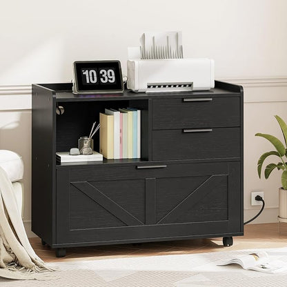 HOOBRO Lateral File Cabinet, Wooden Office Storage Drawers - Image 9