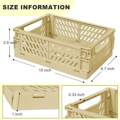 Small Pastel Plastic Storage Bins 2Pcs Foldable Pastel Crates Plastic Basket - Image 2