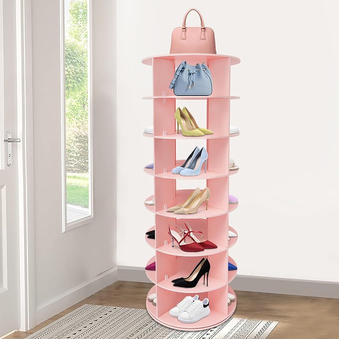 Rotating Shoe Rack Tower, 7 Tier Vertical Shoe Storage Rack, 360 Revolving - Image 4
