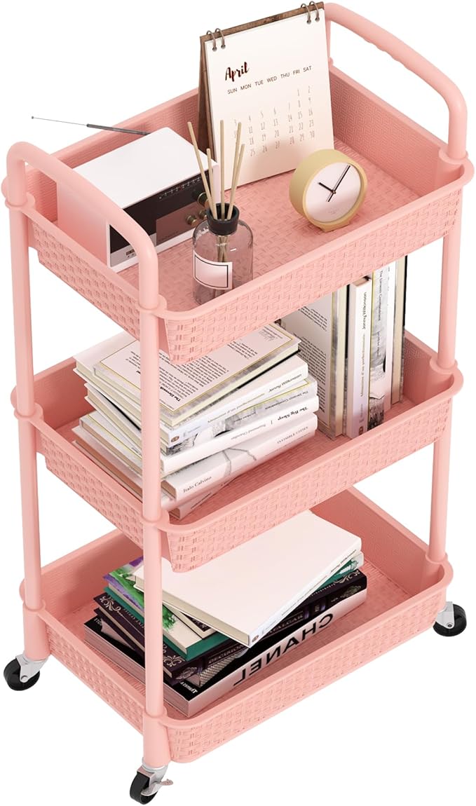 MOYIPIN 3-Tier Plastic Rolling Utility Cart by MOYIPIN