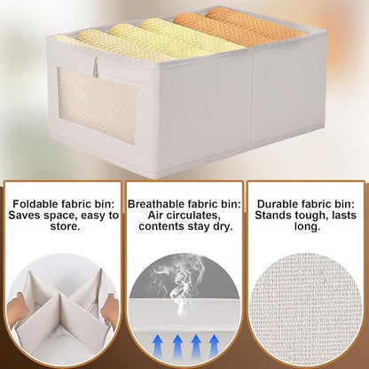 Linen Bins 3 Pack, Foldable Storage Organizer - Image 7