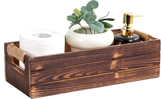 TIMRIS Rustic Wooden Box, Toilet Paper Holder, Farmhouse Bathroom Decor by TIMRIS