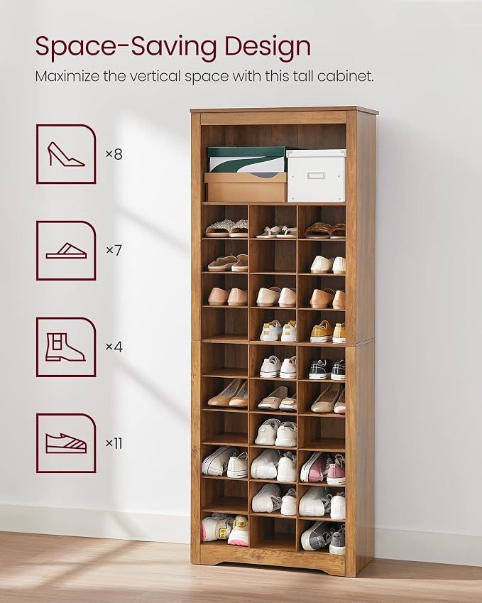 VASAGLE Shoe Storage Cabinet, 10 Tier Shoe Rack Organizer, Holds Up to 30 Pairs - Image 7