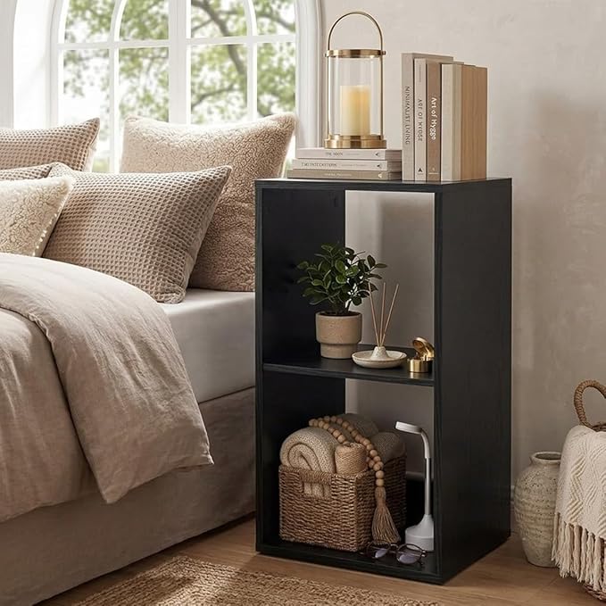 POWERSTONE 2 Cube Storage Organizer, 2 Tier Cubby Bookshelf Freestanding by POWERSTONE%C2%AE