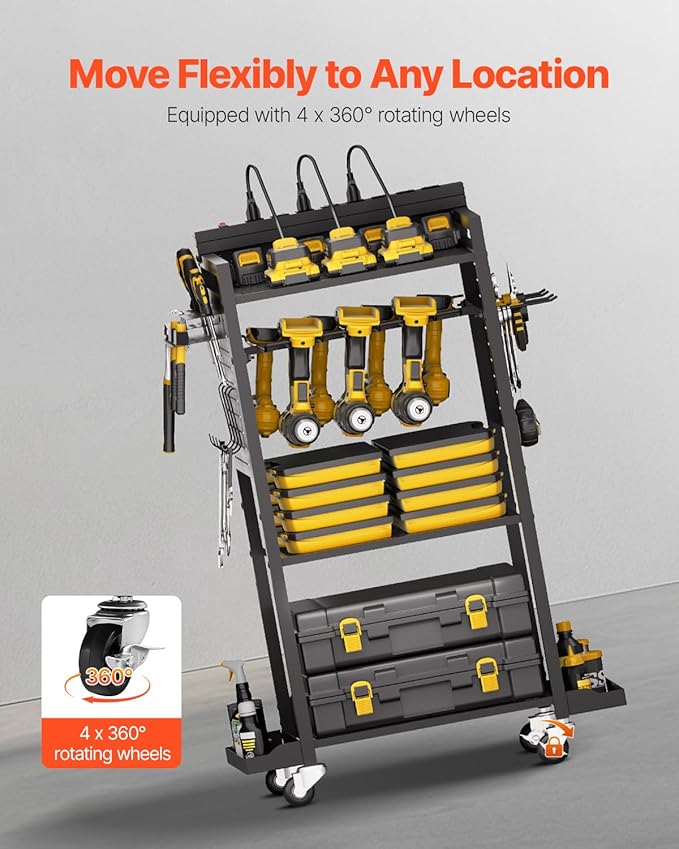 VEVOR 4-Tier Tool Organizer Cart - Image 4