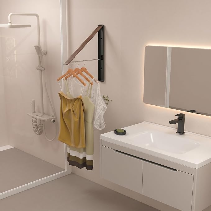 Dr.DJ Clothes Drying Rack, Wall-Mounted Retractable & Foldable Clothes Hanger - Image 6