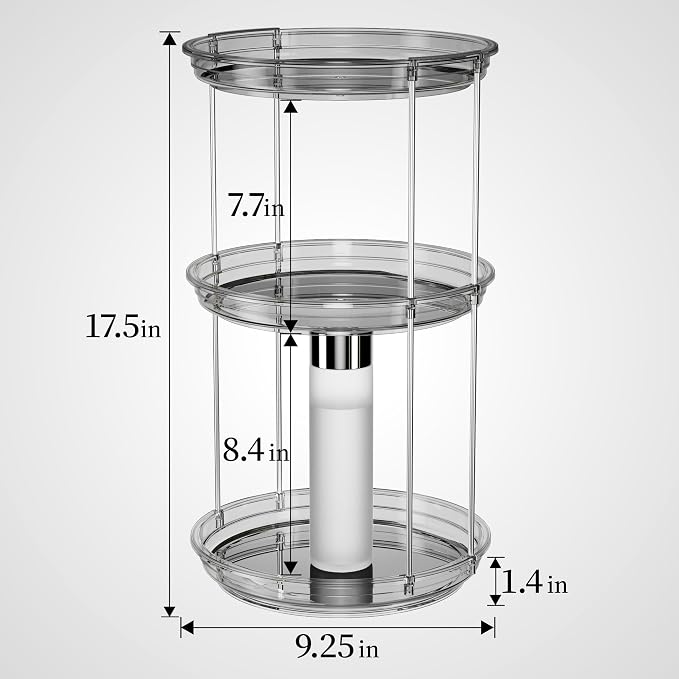 Delamu 3 Tier Rotating Makeup Organizer - Image 5