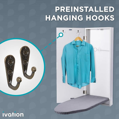 Ivation Wall-Mounted Ironing Board Cabinet, Foldable Ironing Storage Station - Image 5