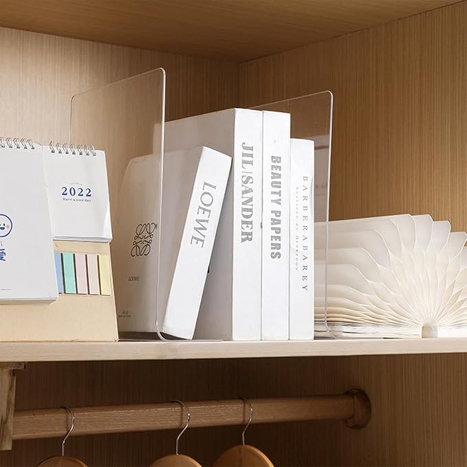 OKPOW Acrylic Shelf Dividers for Closet Organization: 10" Tall X 8.46" Deep - Image 7