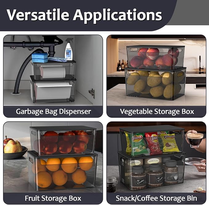 2 Pack Trash Bag Holder Under Sink Stackable, Plastic Garbage Bag Dispenser - Image 6