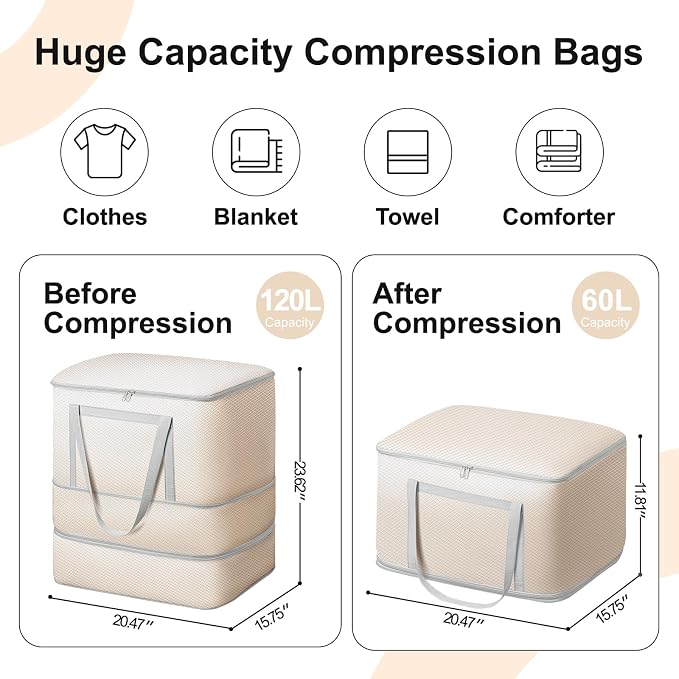 Comforter Storage Bag - 120L Bedding Storage Bags - Image 2