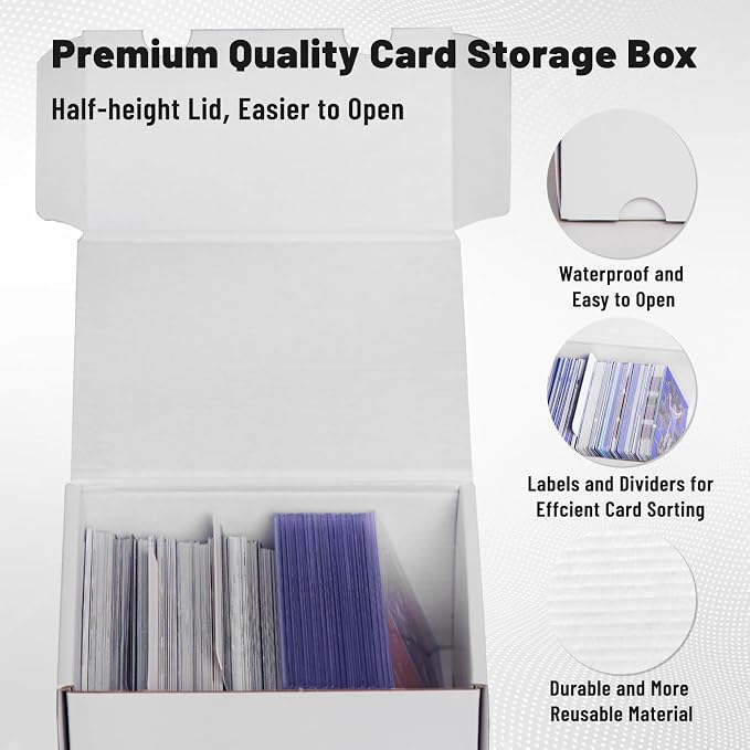 NUMINA Small Trading Card Storage Box 4 Pack, 160 Toploader Card Corrugated - Image 4