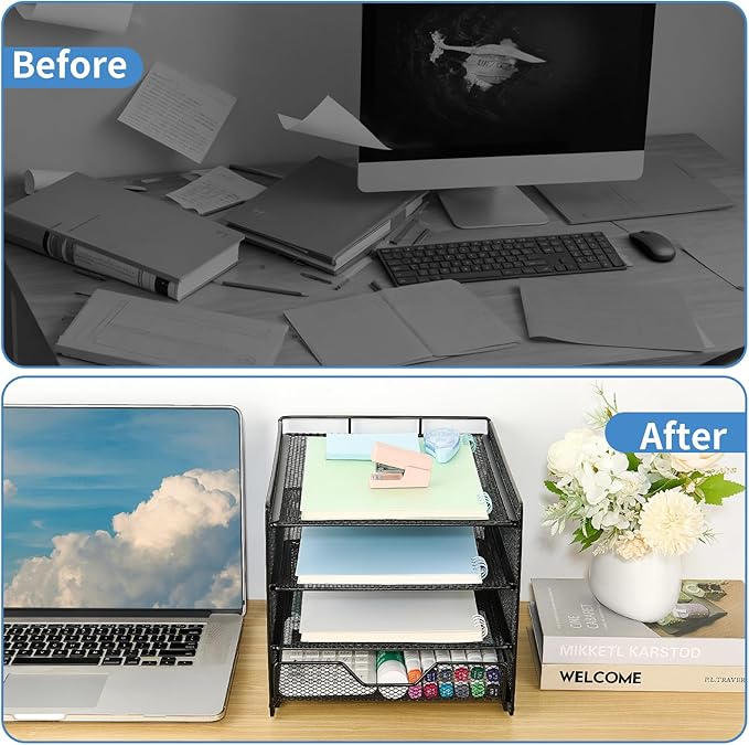 OPNICE Desk Organizer, 4-Tier Desktop File Organizer - Image 4