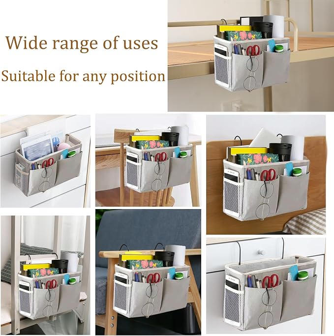 2-Pack Bedside Caddy, Bedside Hanging Storage Organizer - Image 4