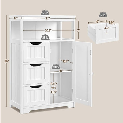 Yaheetech Bathroom Floor Cabinet Wooden Storage Organizer - Image 3
