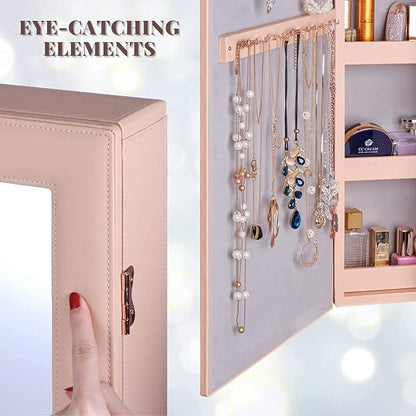LUXFURNI Jewelry Armoire Organizer, Wall/Door Mounted Cabinet - Image 5