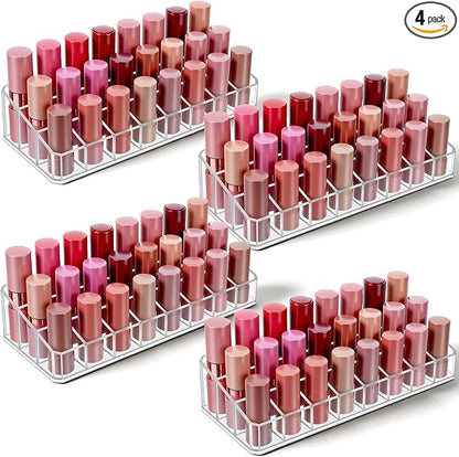 MAQUITA 4 Pcs Clear Lipstick Holder Acrylic Lip Gloss Organizer Cosmetic by MAQUITA