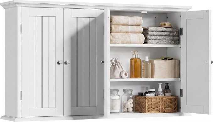 ChooChoo Laundry Cabinet with 4 Doors and Adjustable Shelves | 9.06"D x 40.9"W - Image 8