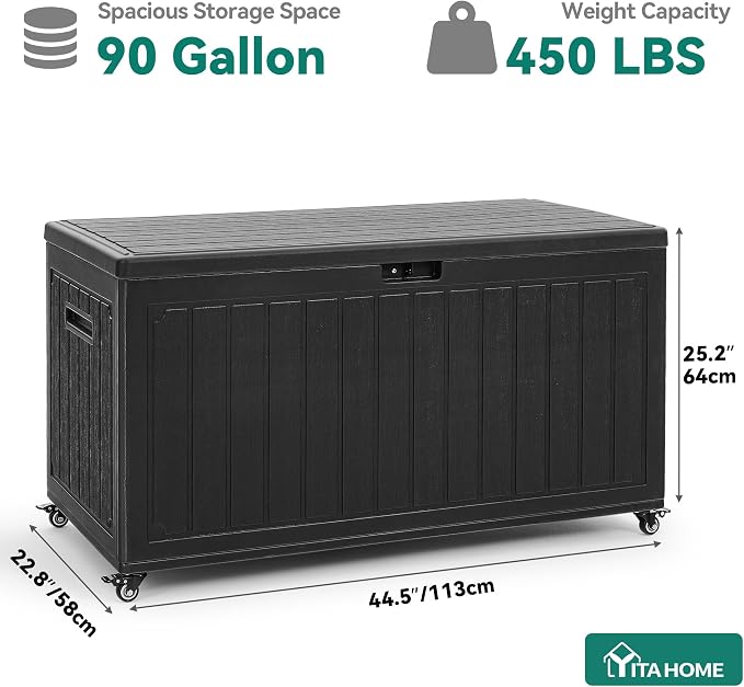 YITAHOME 90 Gallon Outdoor Storage Box - Image 8