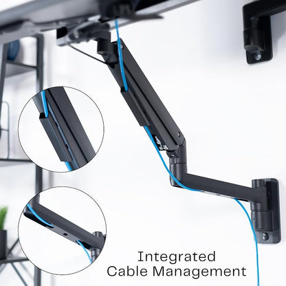 VIVO Sit-Stand 24 Inch Pneumatic Spring Keyboard and Mouse Tray Wall Mount - Image 8