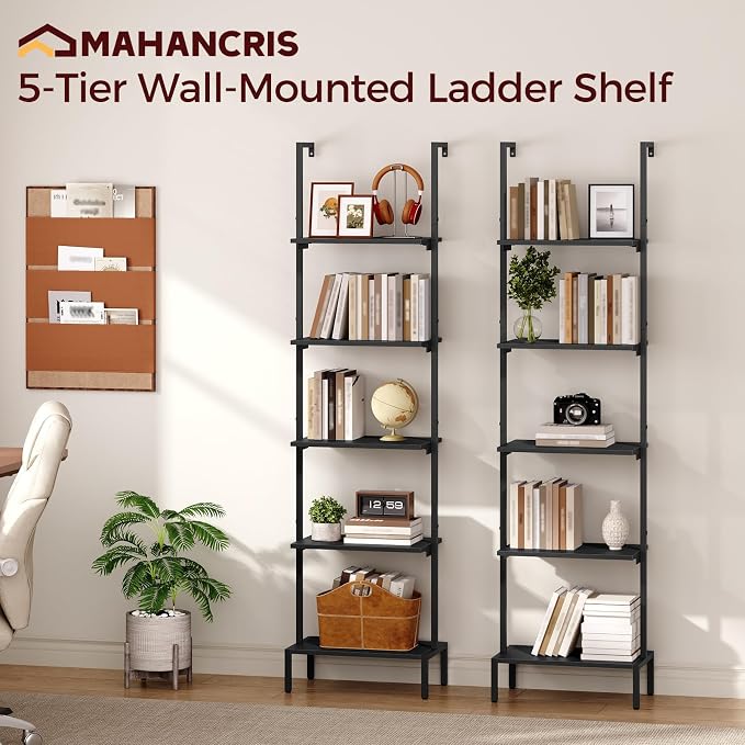 Ladder Shelf, 5-Tier Bookshelf, Ladder Bookcase - Image 5