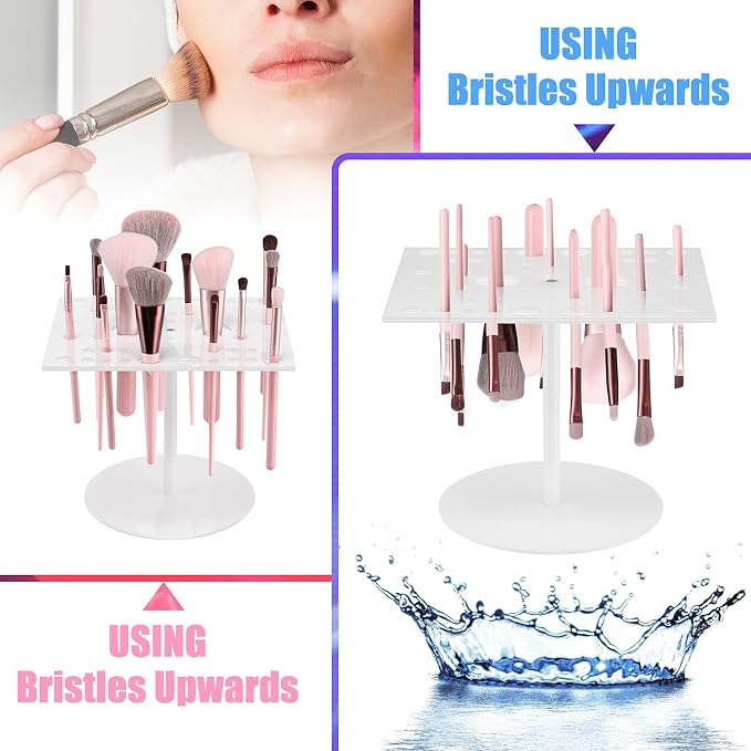 Jetec 54 Holes Acrylic Brush Holder Makeup Brush Drying Rack Collapsible Holder - Image 3