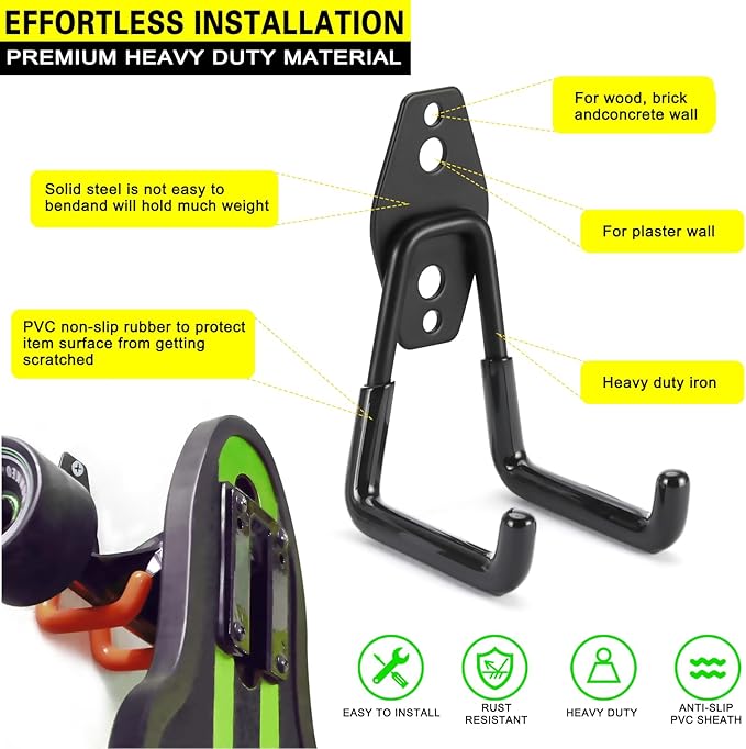 28 Pack Heavy Duty Garage Hooks, Utility Wall Mounted Storage System, - Image 2