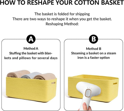 Large Storage Baskets for Shelves, Closet Organizers Bins for Clothes Blanket - Image 7