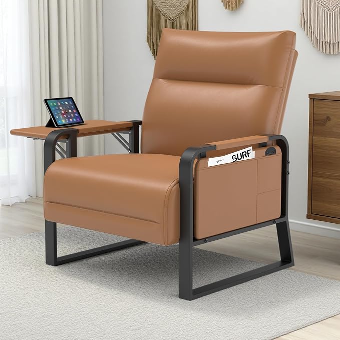 Upholstered Accent Chair, Modern Faux Leather Sofa Chair by Tbillionnext