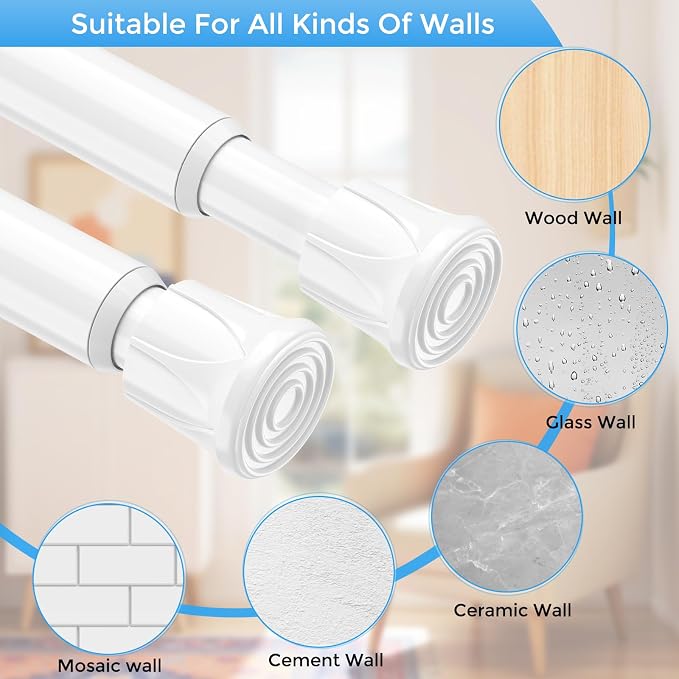6 Pack Spring Tension Curtain Rod 8 to 12.5 Inch, DIY Mini Tension Rods No Drill - Image 4