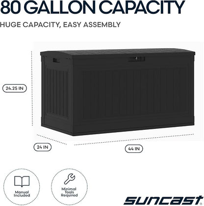 Suncast 80-Gal. Waterproof Resin Large Outdoor Patio Deck Box - Image 3