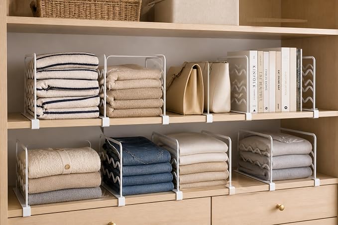 White Plastic Closet Shelf Dividers – Closet Organizers and Storage - Image 4