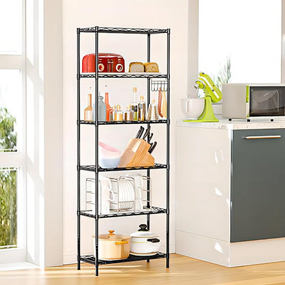 Homdox 6-Tier Storage Shelf Wire Shelving Unit Free Standing Rack Organization - Image 2