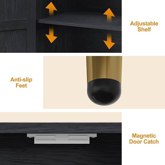 RoyalCraft 2-Door Storage Cabinet, Modern Wood Credenza - Image 6